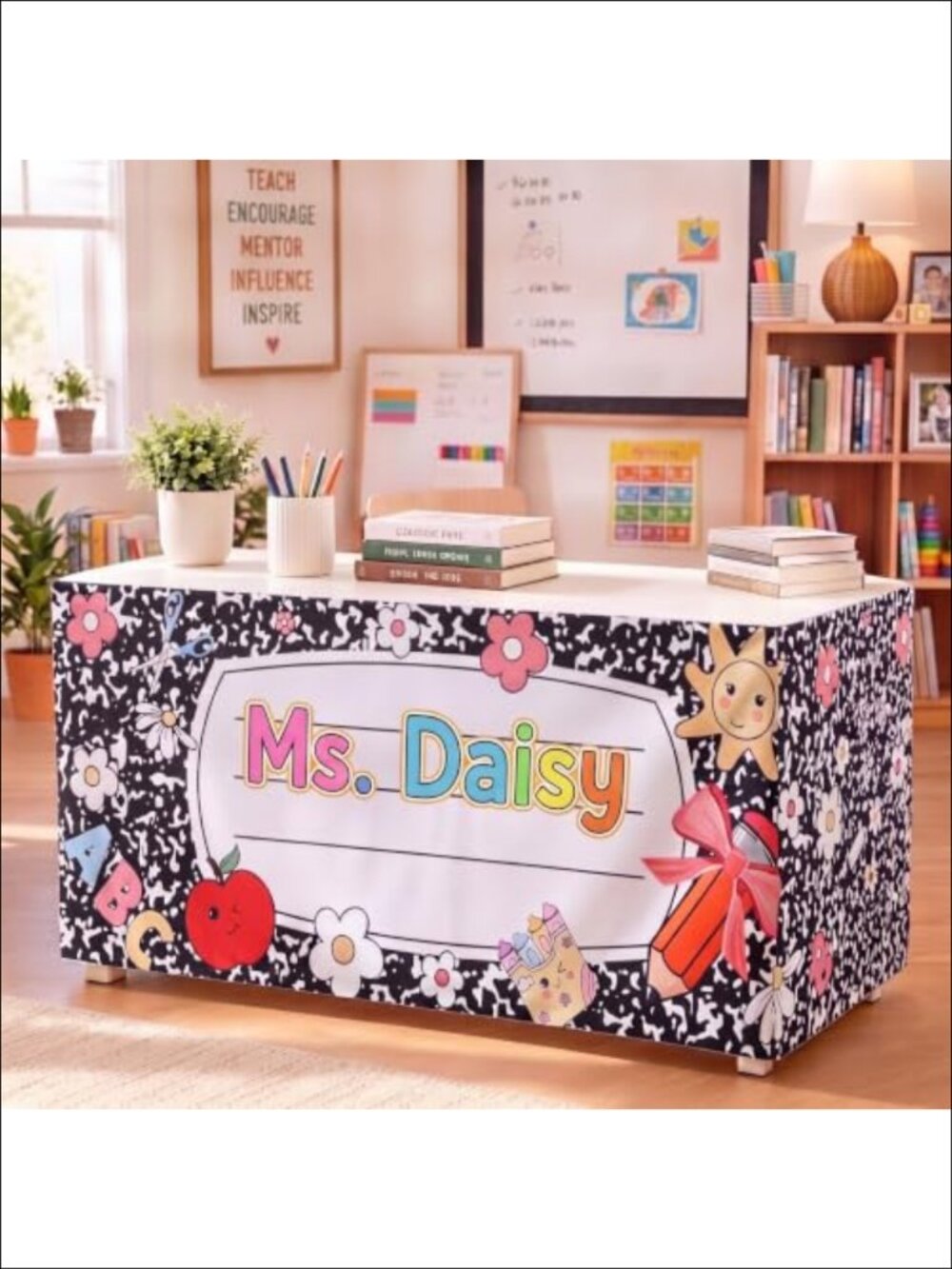 Teacher Table Skirt 72x30 Classroom Desk Skirt Polyester Back to School